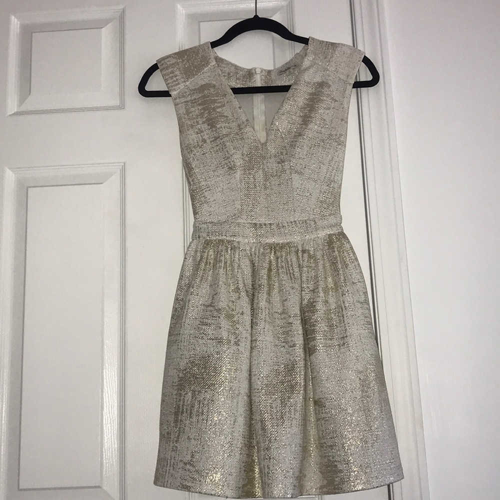 Charlotte Russe white and gold mini dress